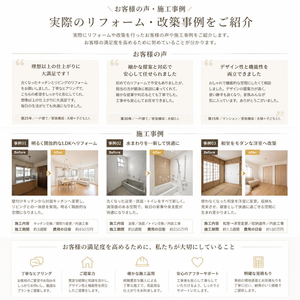 お客様の声 - 施工事例
