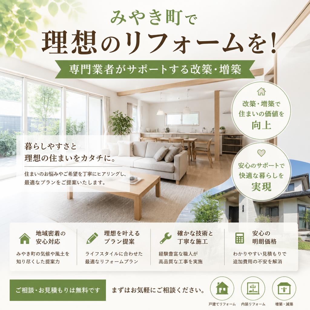 みやき町で理想のリフォームを！専門業者がサポートする改築・増築