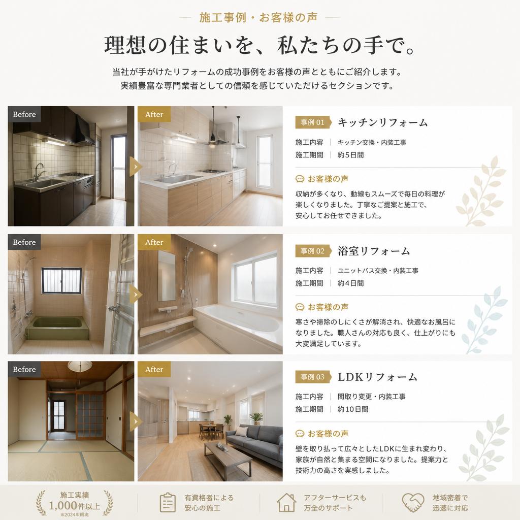 お客様の声 - 施工事例