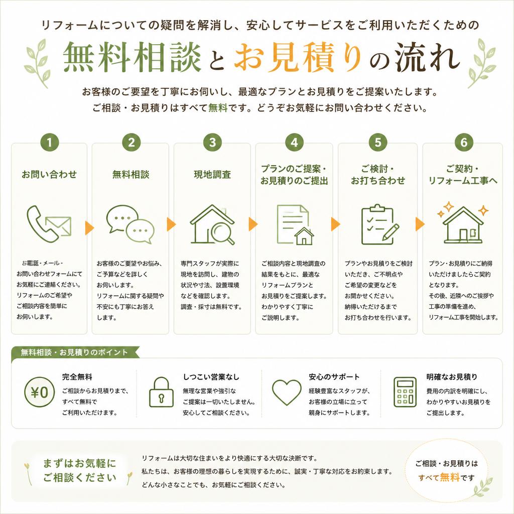 無料相談・お見積りの流れ