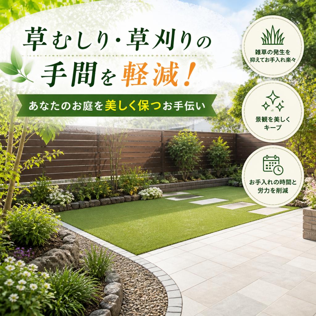 草むしり・草刈りの手間を軽減！あなたのお庭を美しく保つお手伝い