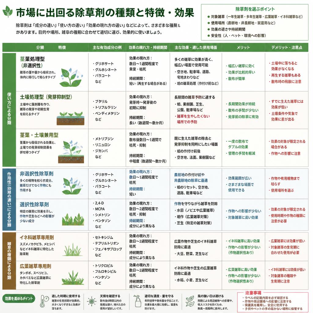 除草剤の種類と効果