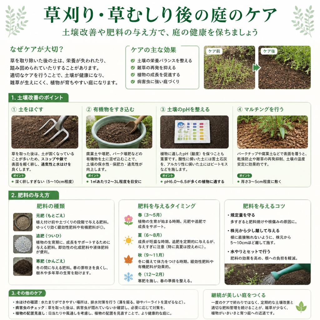 庭の健康を保つためのアフターケア