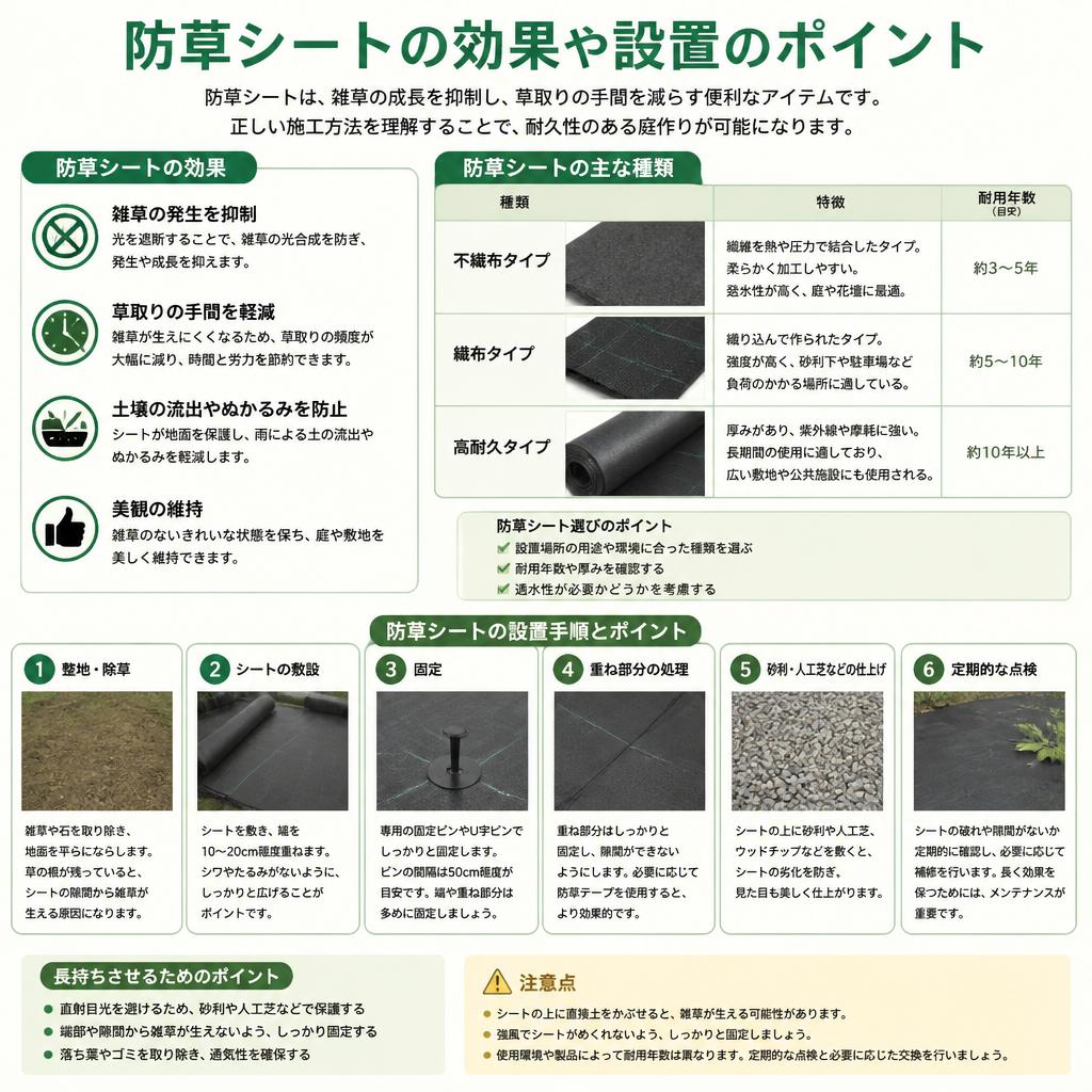 防草シートで長時間の草むしりを防ぐ