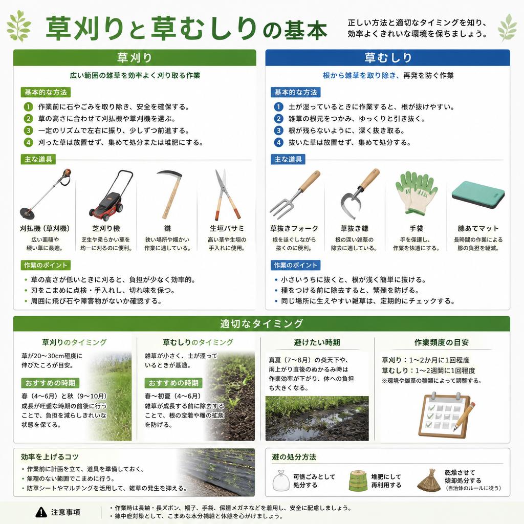 草刈りと草むしりの基本