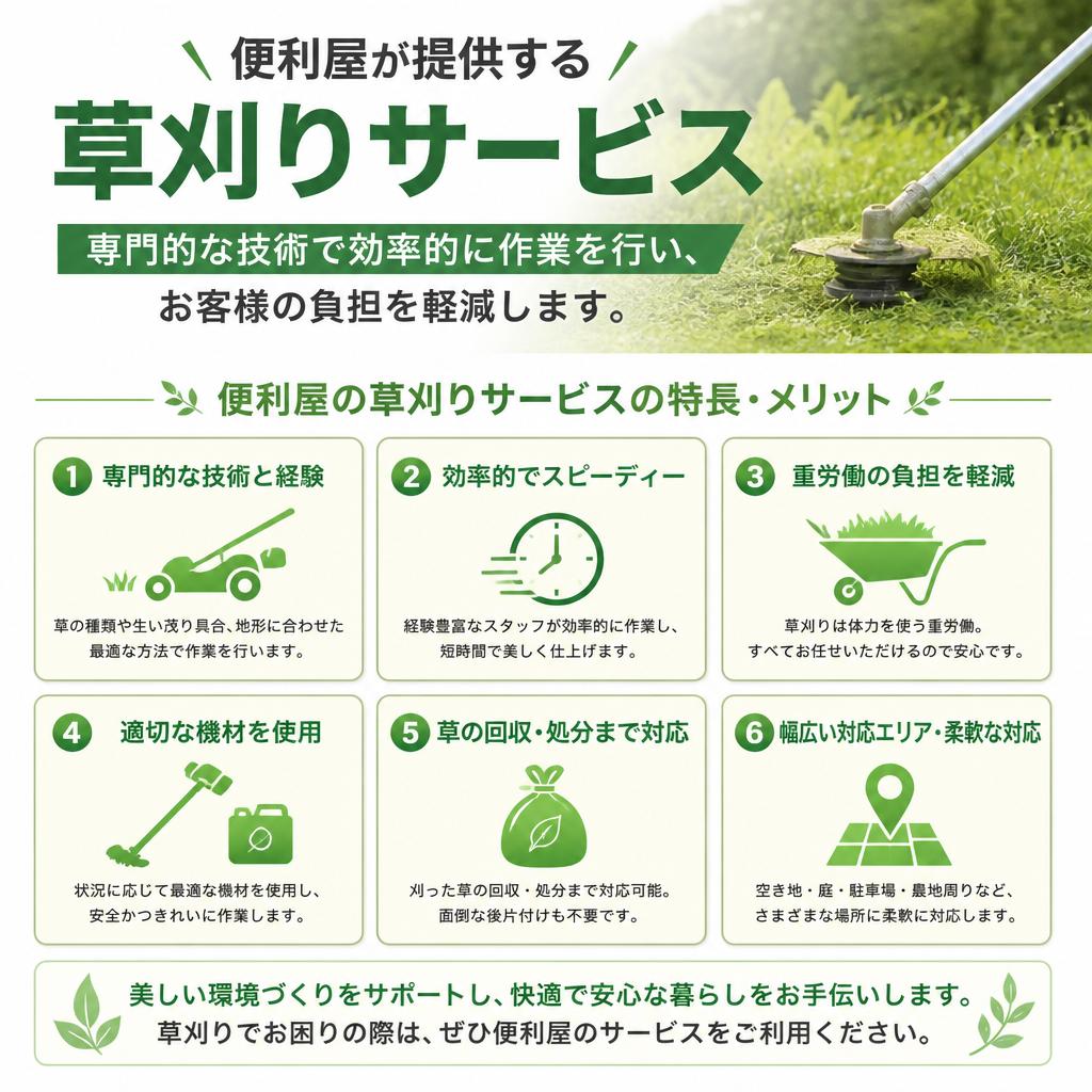便利屋の草刈りサービスの特徴