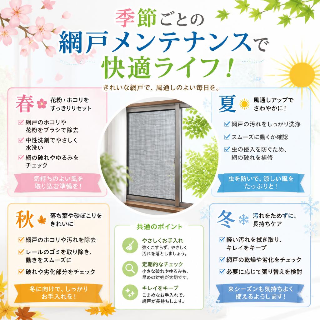季節ごとの網戸メンテナンスで快適ライフ！