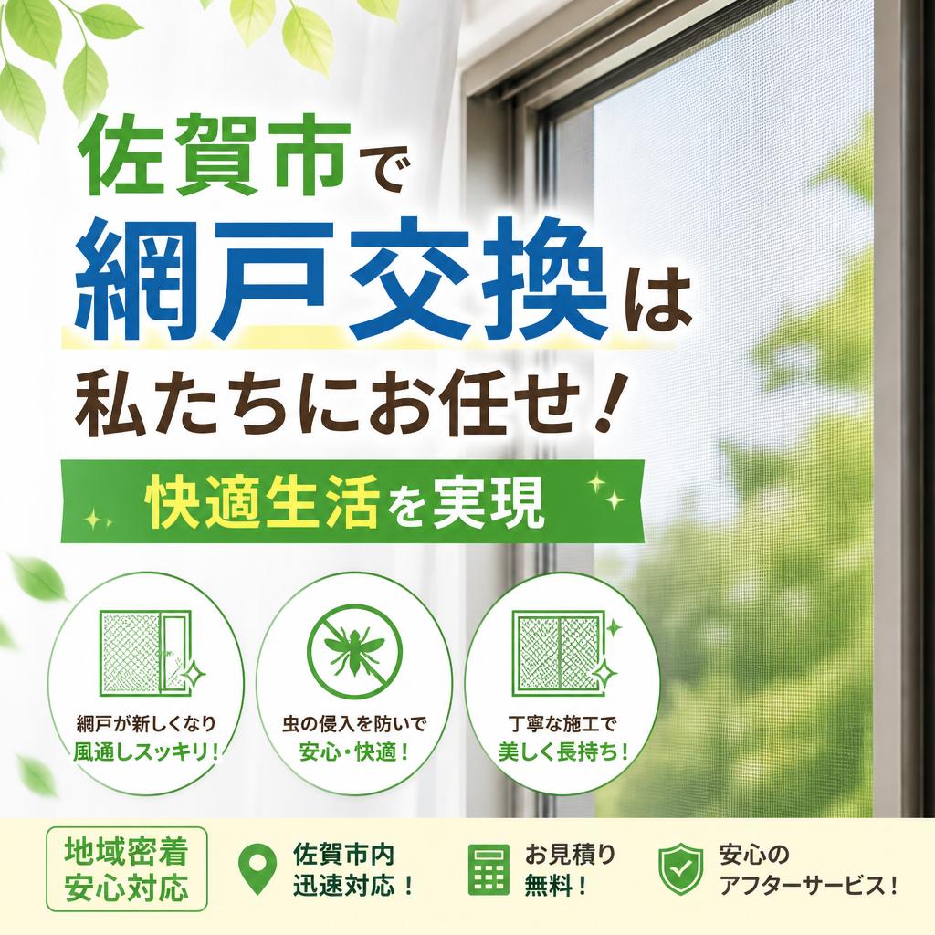 佐賀市で網戸交換は私たちにお任せ！快適生活を実現