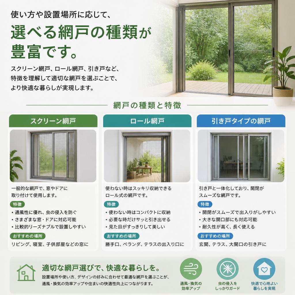 網戸の種類と選び方