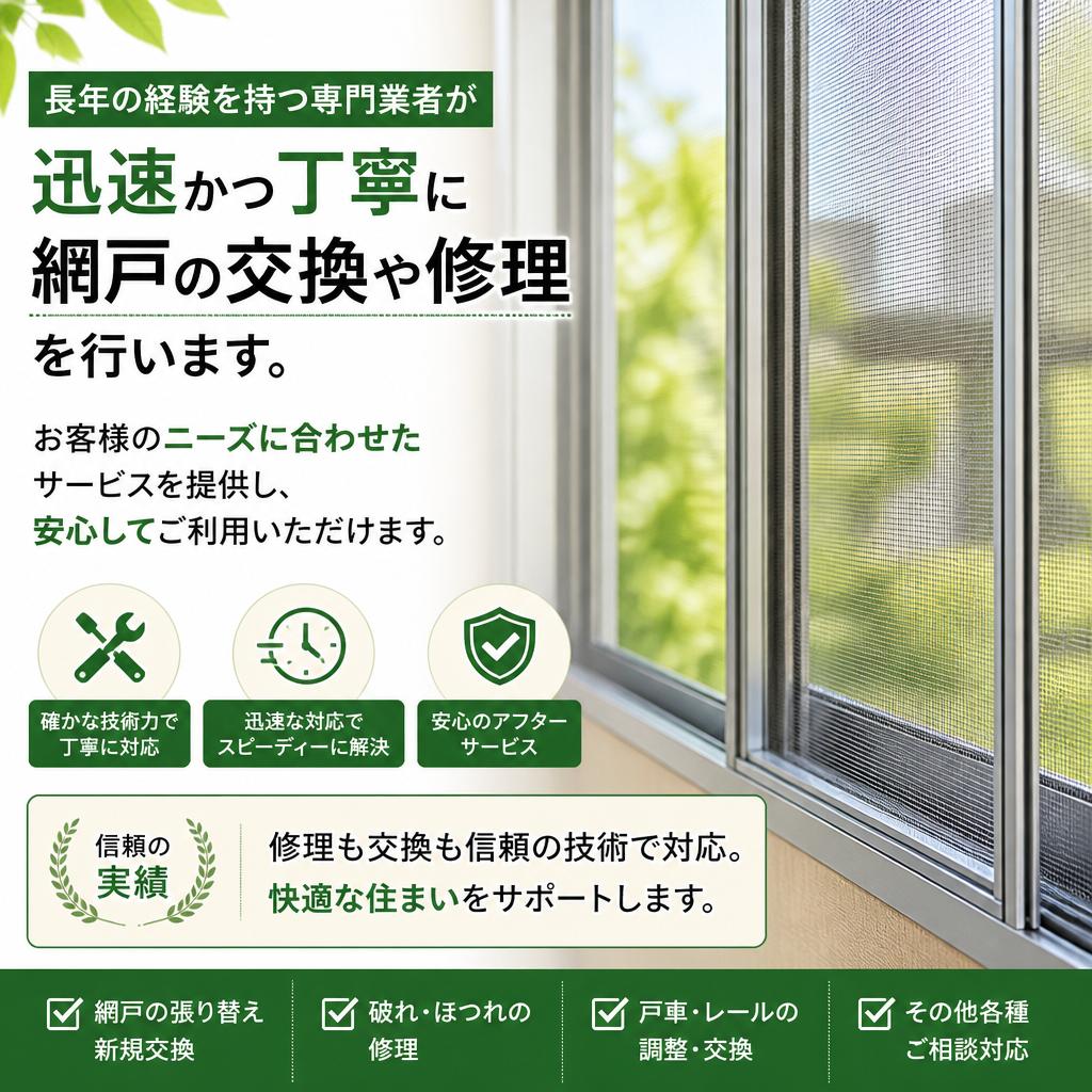 プロが行う網戸交換・修理
