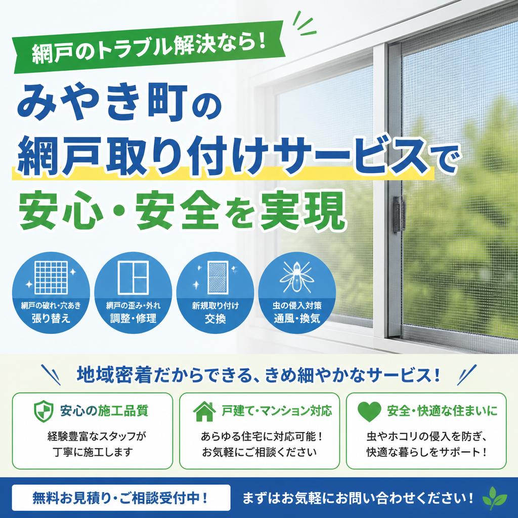 網戸のトラブル解決なら！みやき町の網戸取り付けサービスで安心・安全を実現