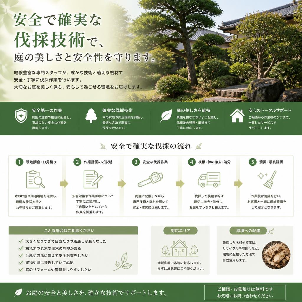 徹底した樹木伐採と管理