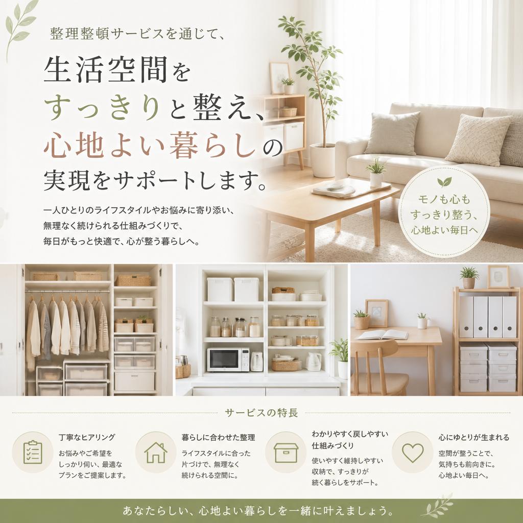 整理整頓で快適空間を