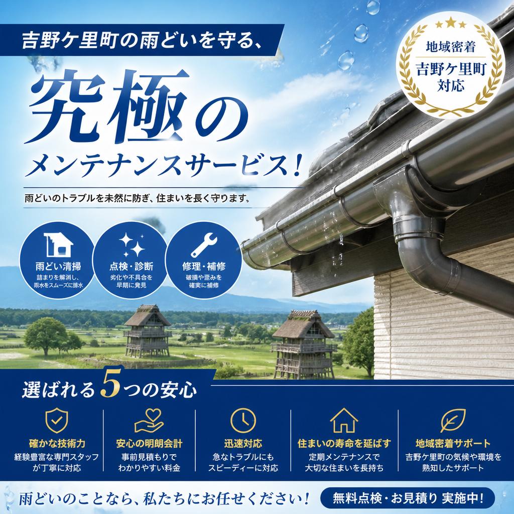 吉野ケ里町の雨どいを守る、究極のメンテナンスサービス！