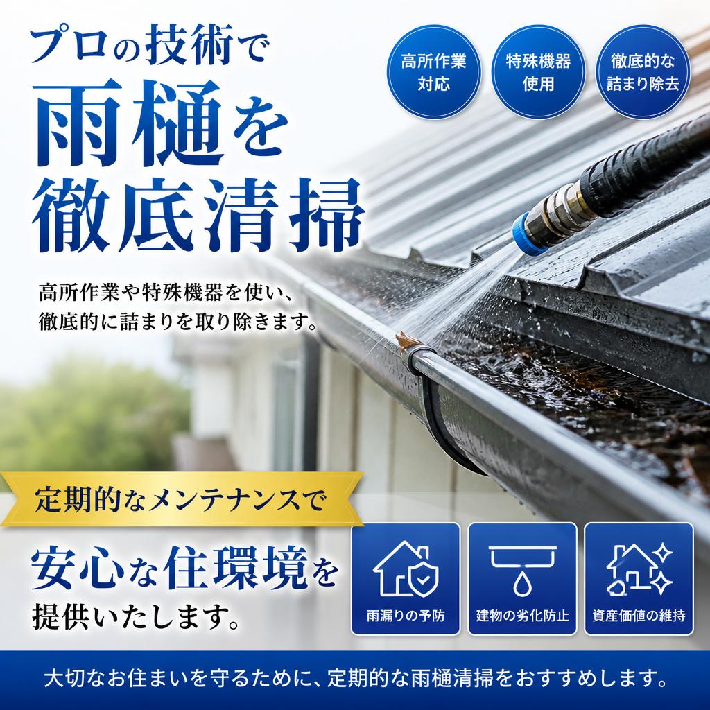 専門的な雨樋清掃サービス