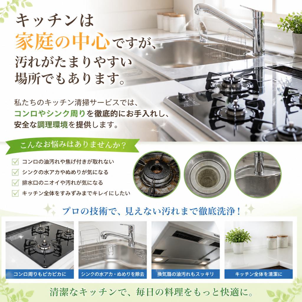 キッチン清掃で調理環境を整える