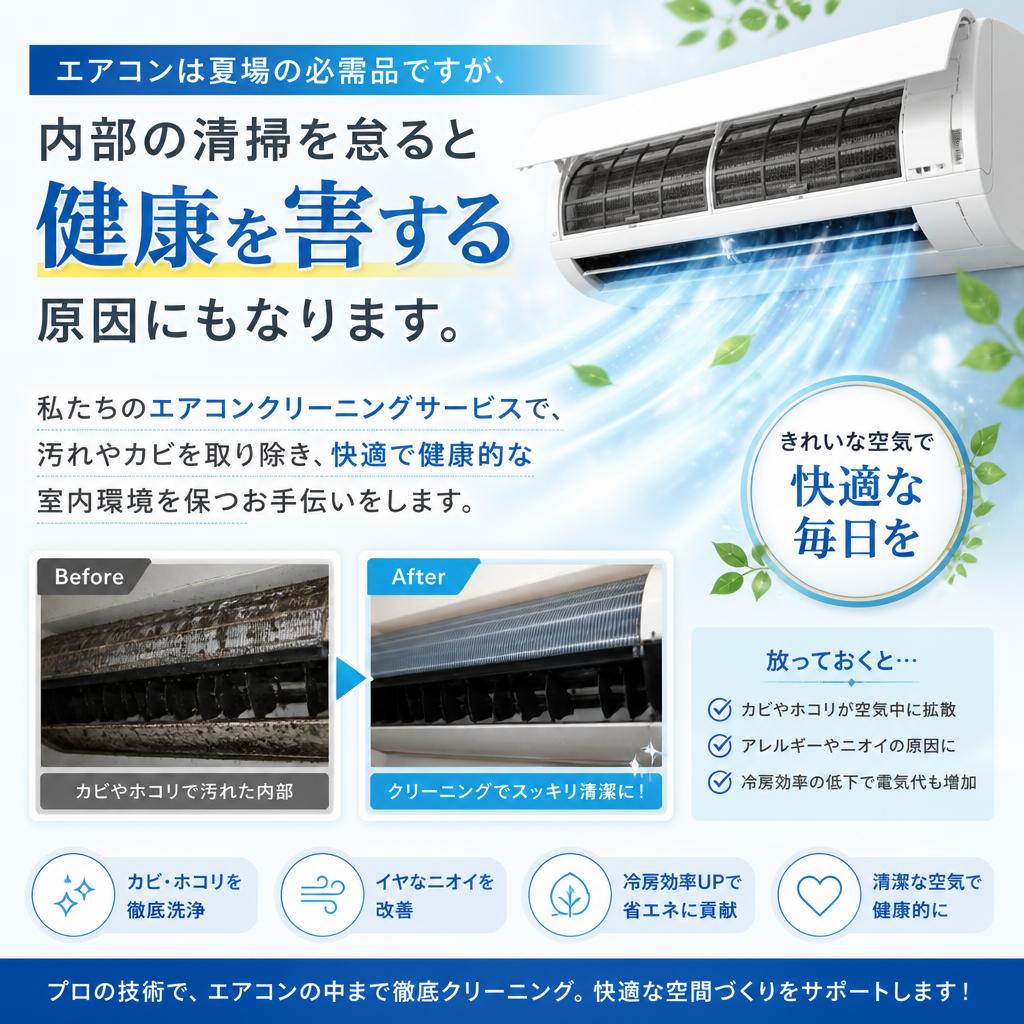 エアコンクリーニングで健康をサポート