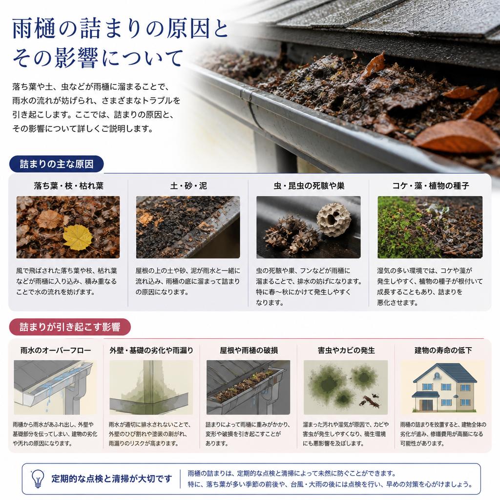 雨樋が詰まる原因とは？