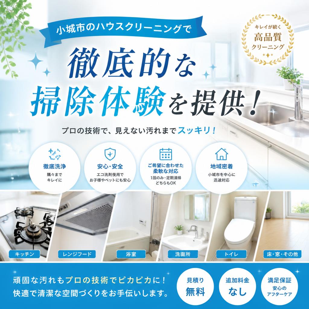 小城市のハウスクリーニングで徹底的な掃除体験を提供！