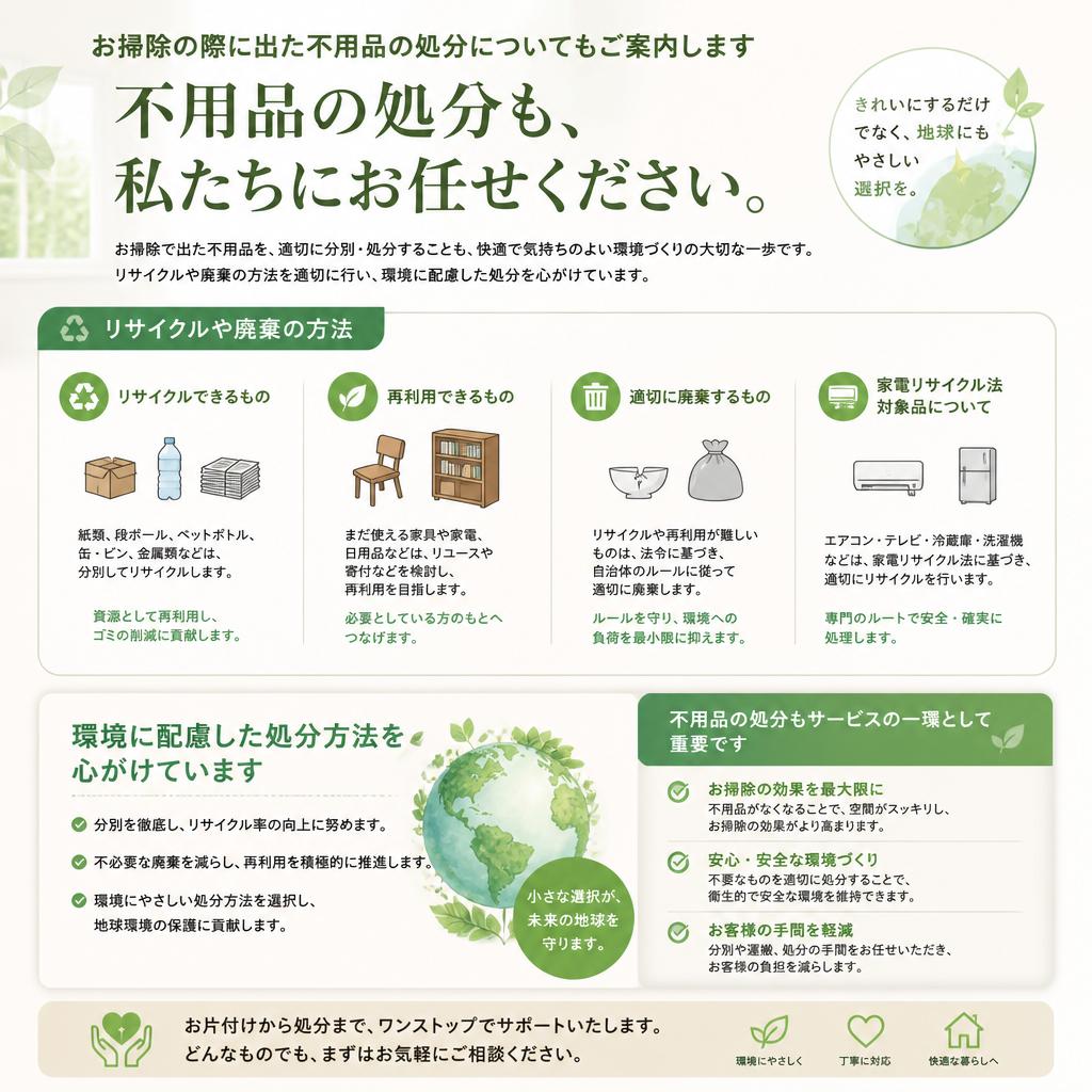 3. 不用品処分もお任せ！