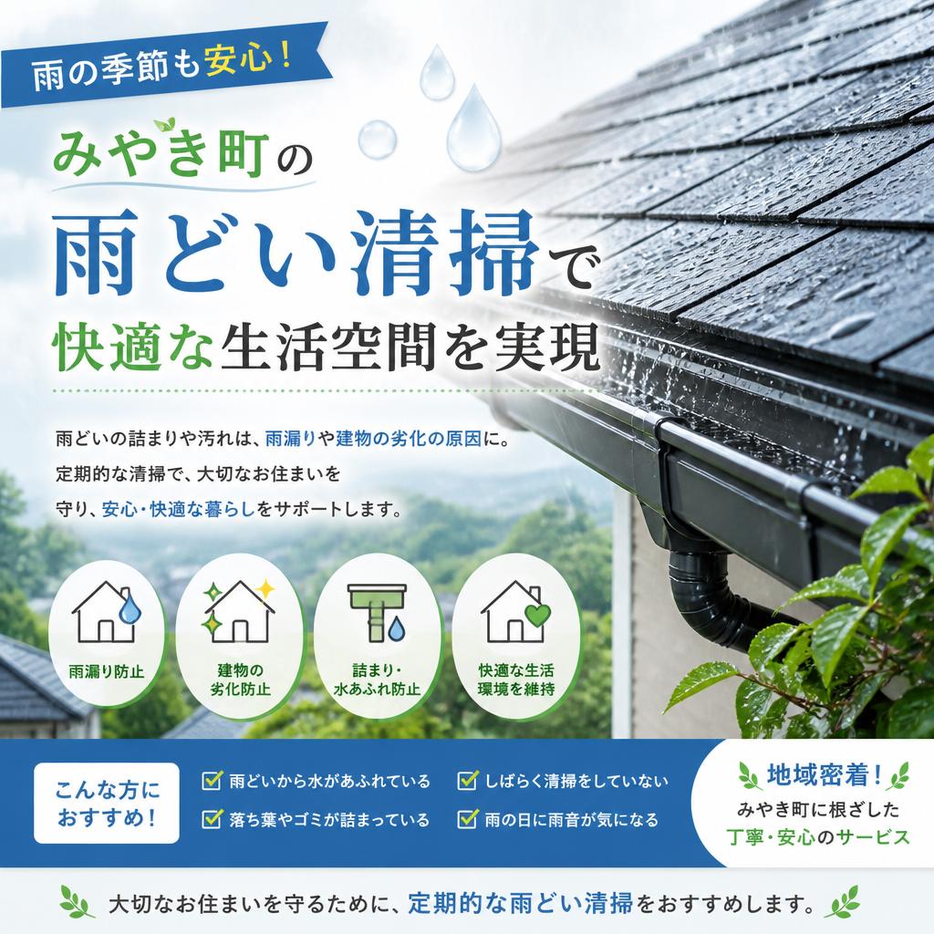 雨の季節も安心！みやき町の雨どい清掃で快適な生活空間を実現