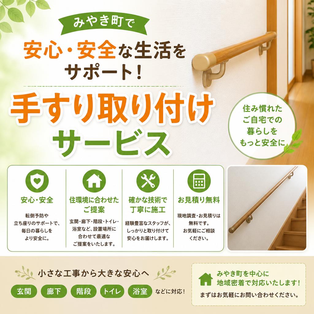 みやき町で安心・安全な生活をサポート！手すり取り付けサービス