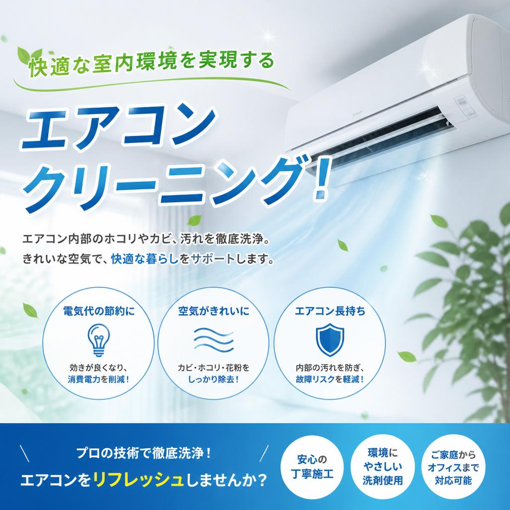 快適な室内環境を実現するエアコンクリーニング！