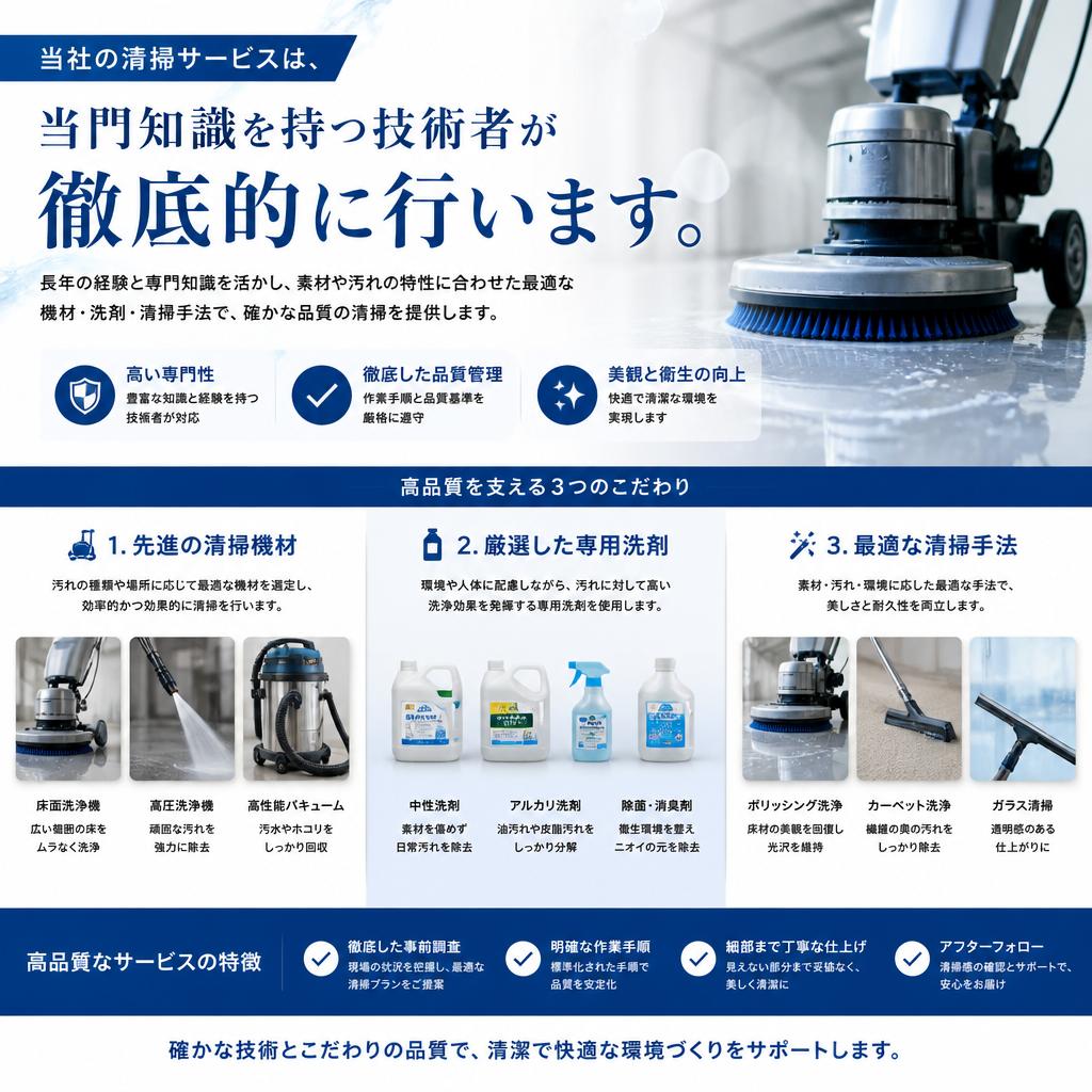 当社のプロ清掃サービス