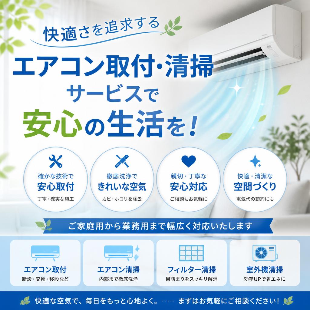 快適さを追求するエアコン取付・清掃サービスで安心の生活を！
