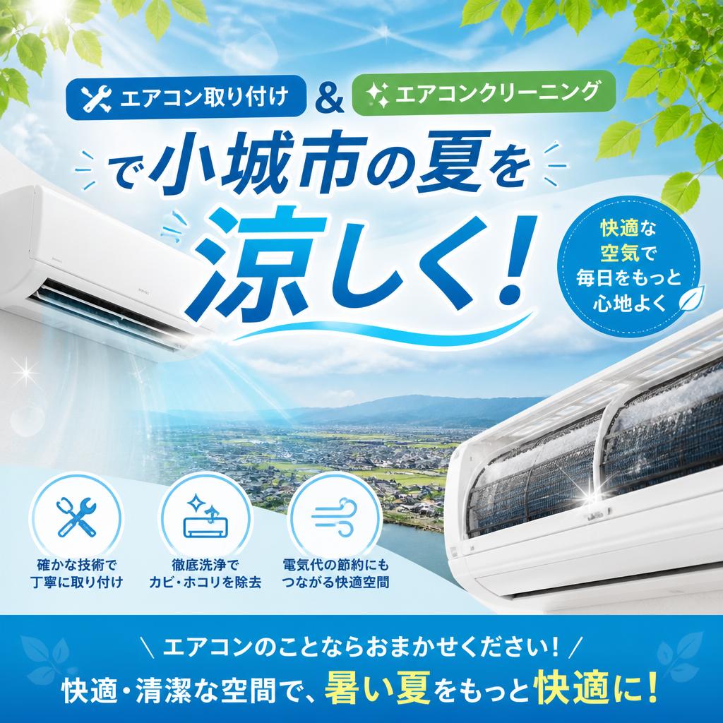エアコン取り付け＆クリーニングで小城市の夏を涼しく！