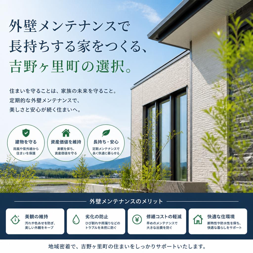 外壁メンテナンスで長持ちする家をつくる、吉野ヶ里町の選択。