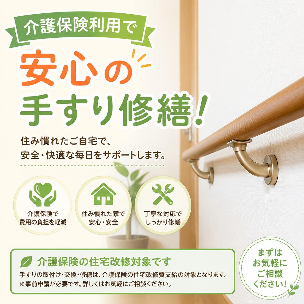介護保険利用で安心の手すり修繕！