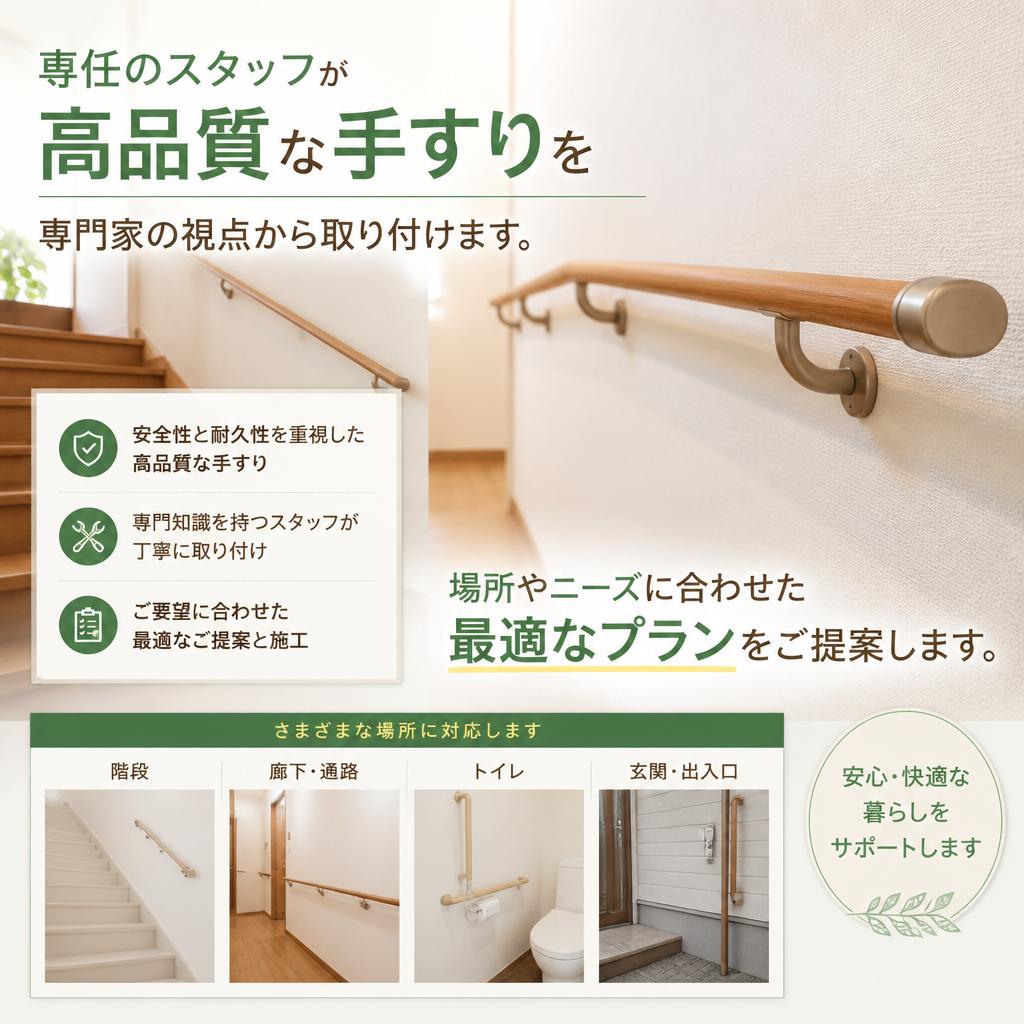 私たちの手すり取り付けサービス
