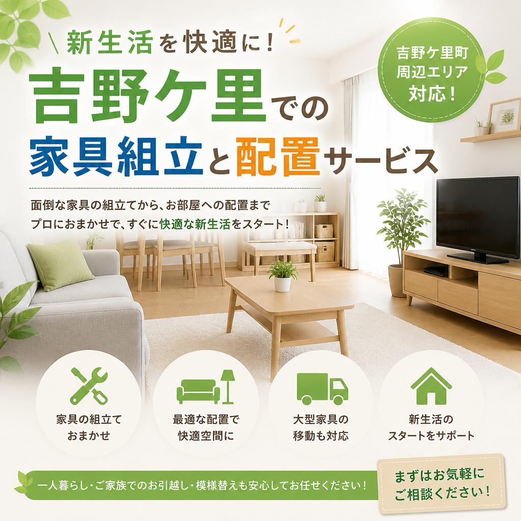 新生活を快適に！吉野ケ里での家具組立と配置サービス