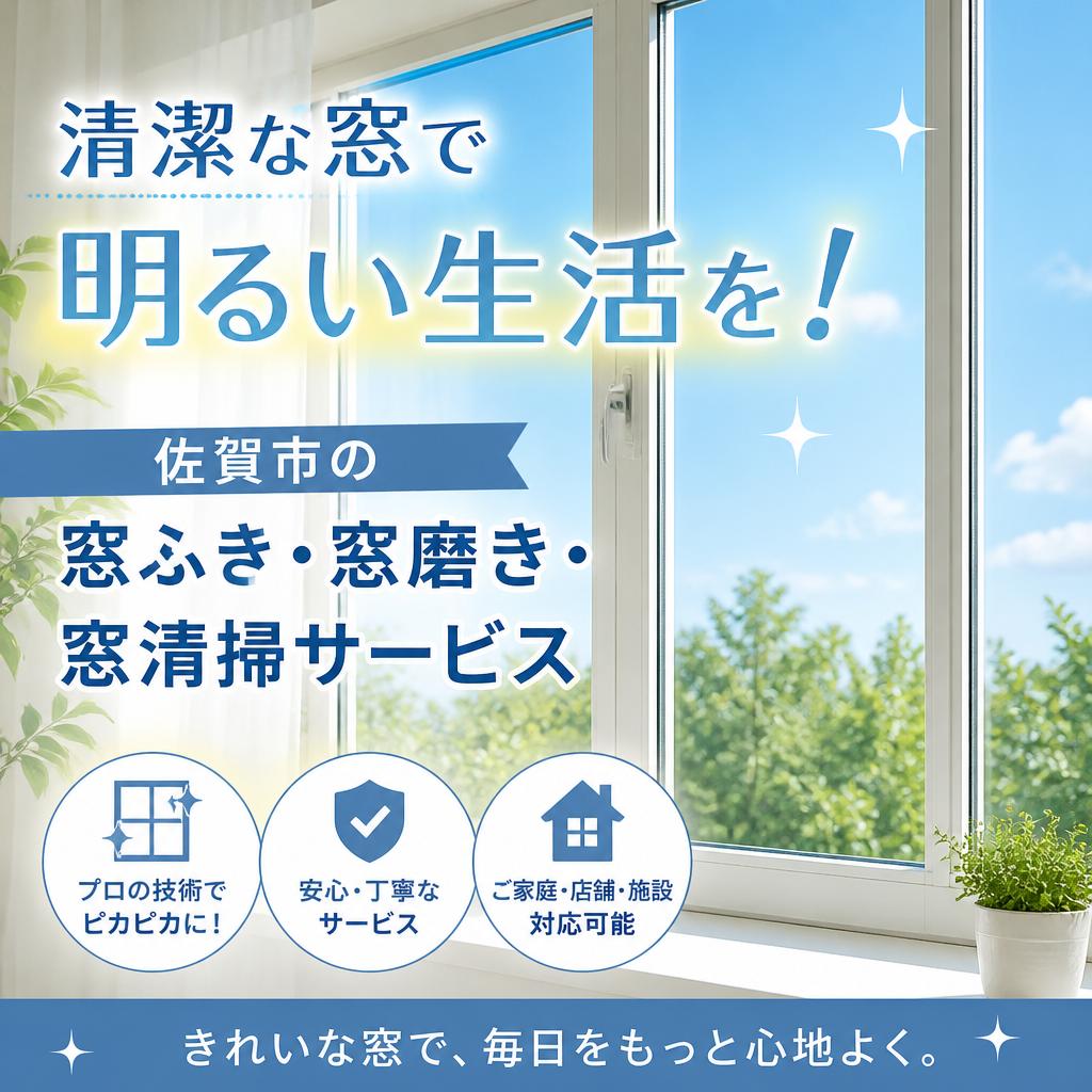 清潔な窓で明るい生活を！ 佐賀市の窓ふき・窓磨き・窓清掃サービス
