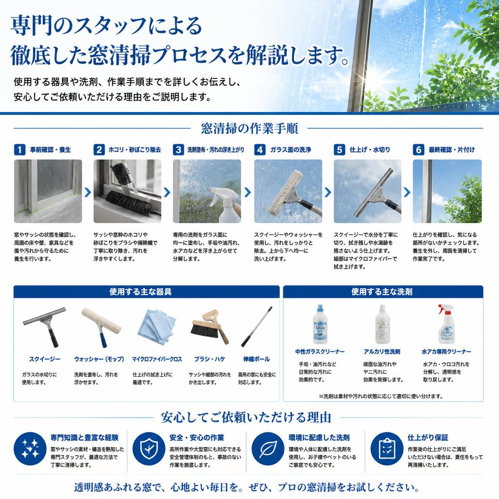 2. 当社の窓清掃プロセス