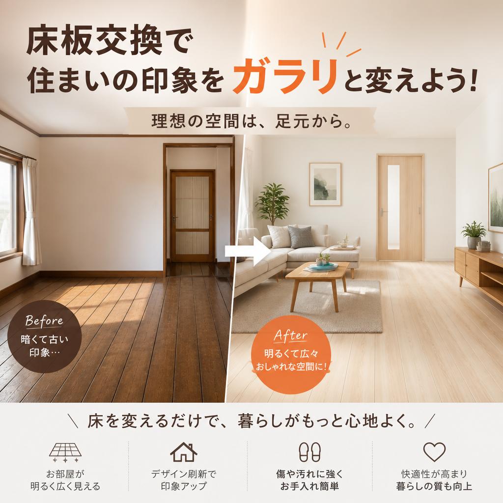 床板交換で住まいの印象をガラリと変えよう！
