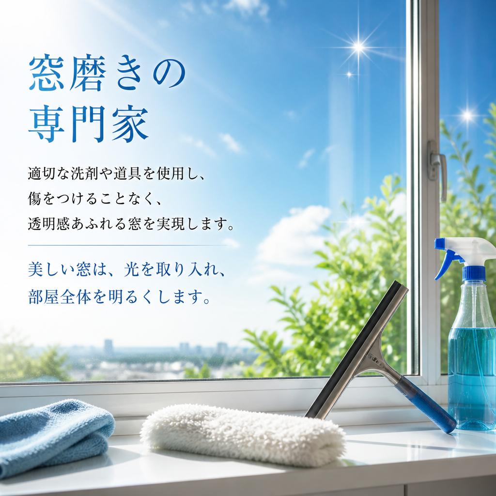 窓磨きのプロにお任せ！