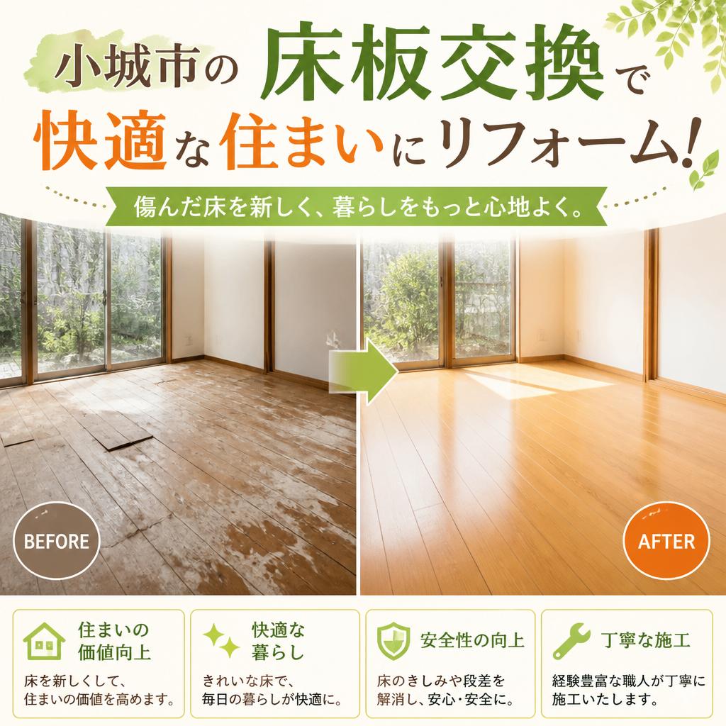 小城市の床板交換で快適な住まいにリフォーム！