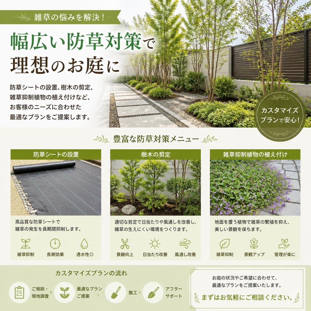 様々な防草対策メニュー