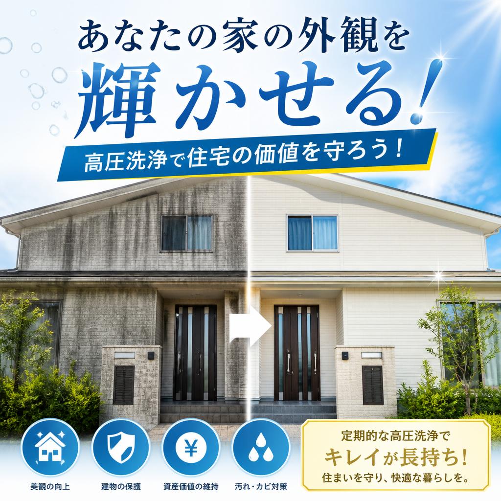あなたの家の外観を輝かせる！高圧洗浄で住宅の価値を守ろう！