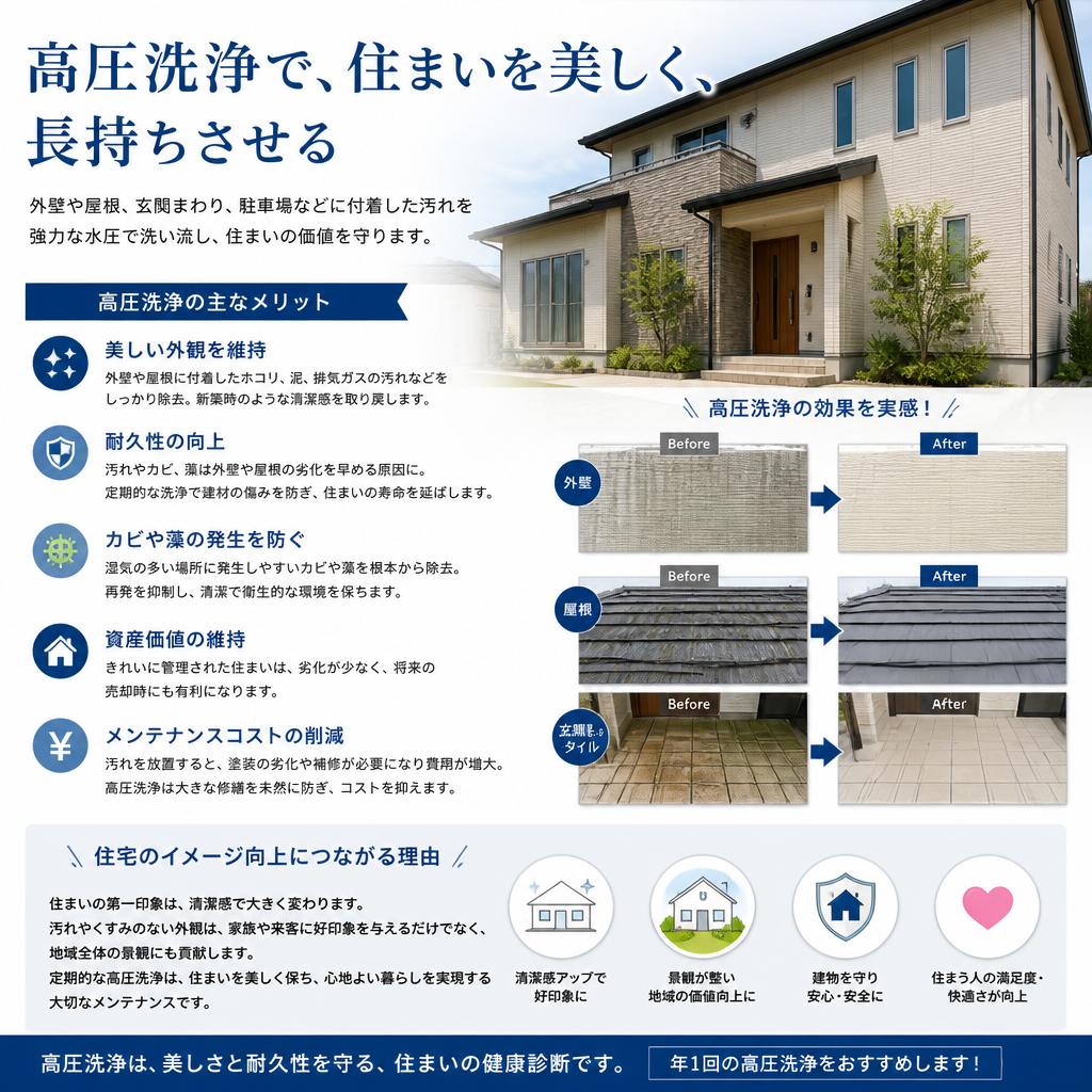 高圧洗浄の具体的な効果
