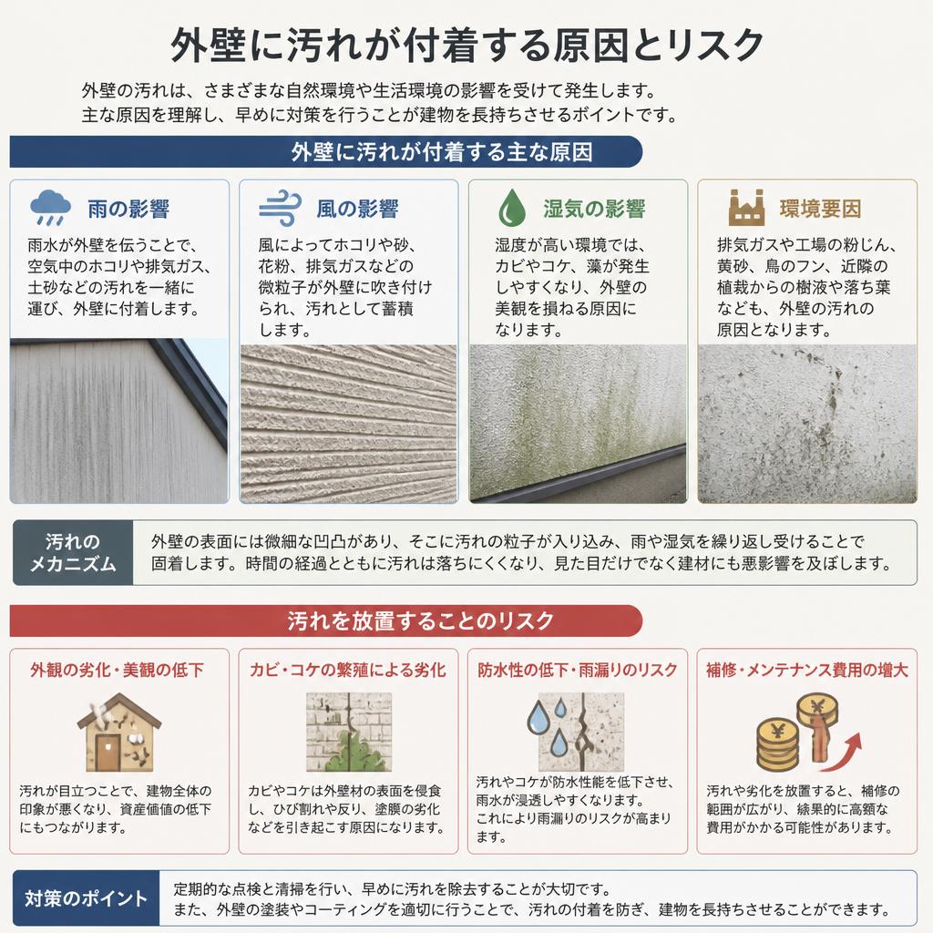 2. 外壁が汚れる原因