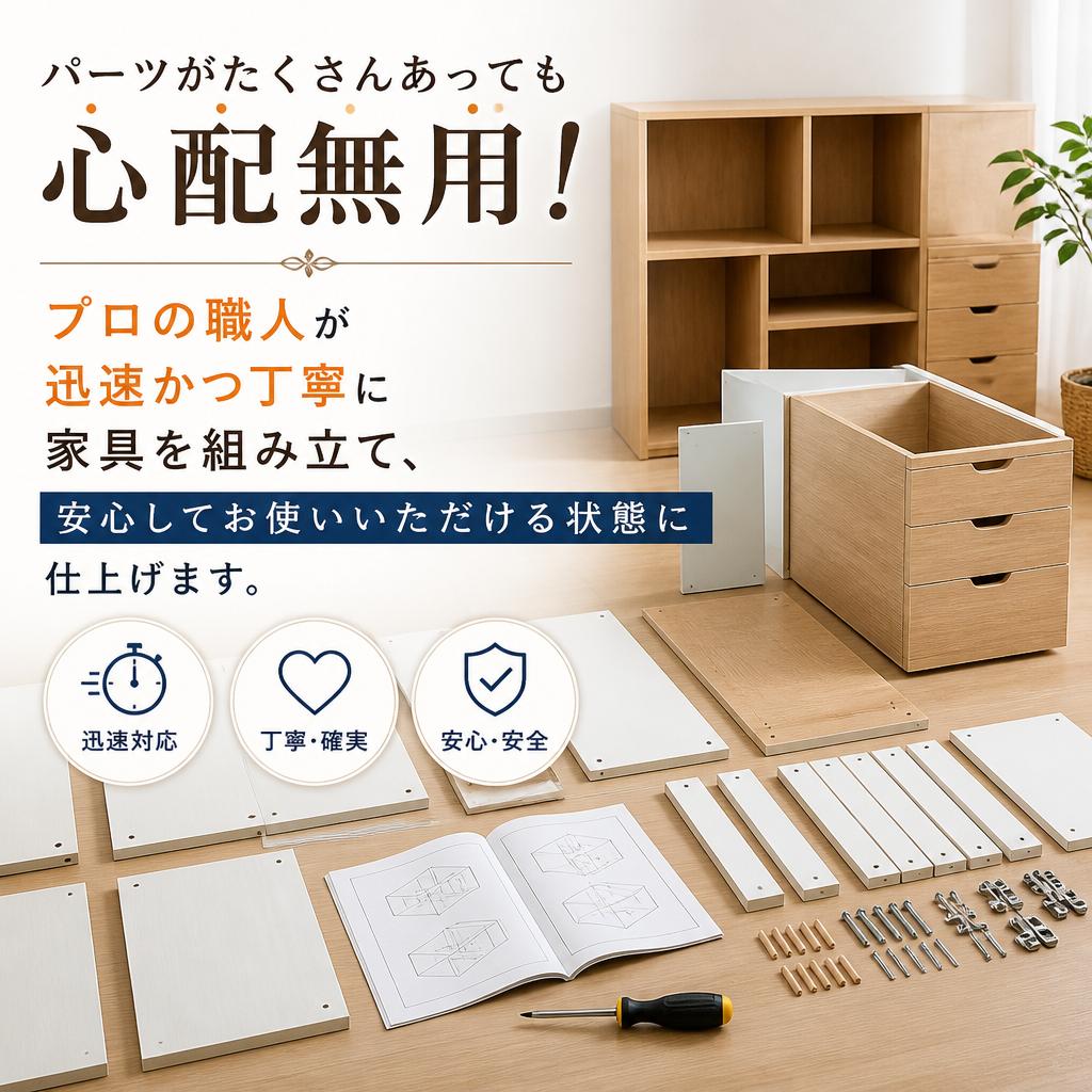 迅速・丁寧な家具組立サービス