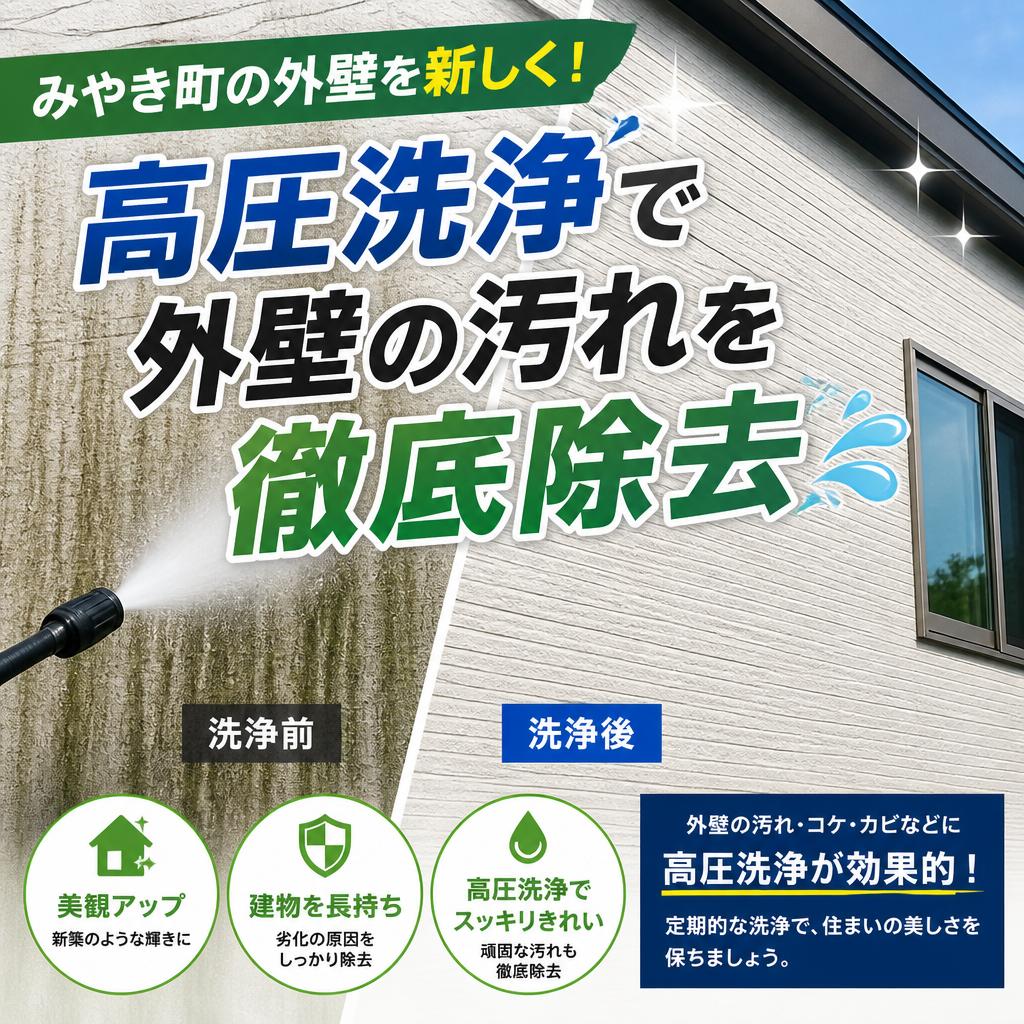 みやき町の外壁を新しく！高圧洗浄で外壁の汚れを徹底除去