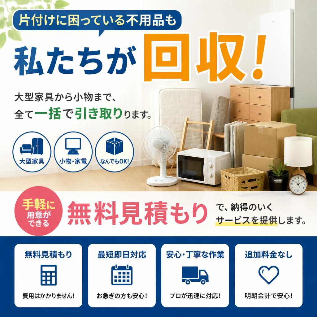 不用品回収でスッキリ片付け