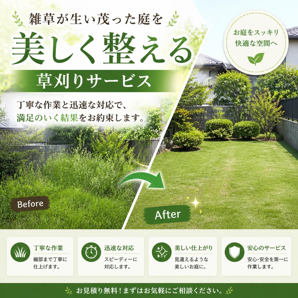 草刈りサービスで庭をスッキリ