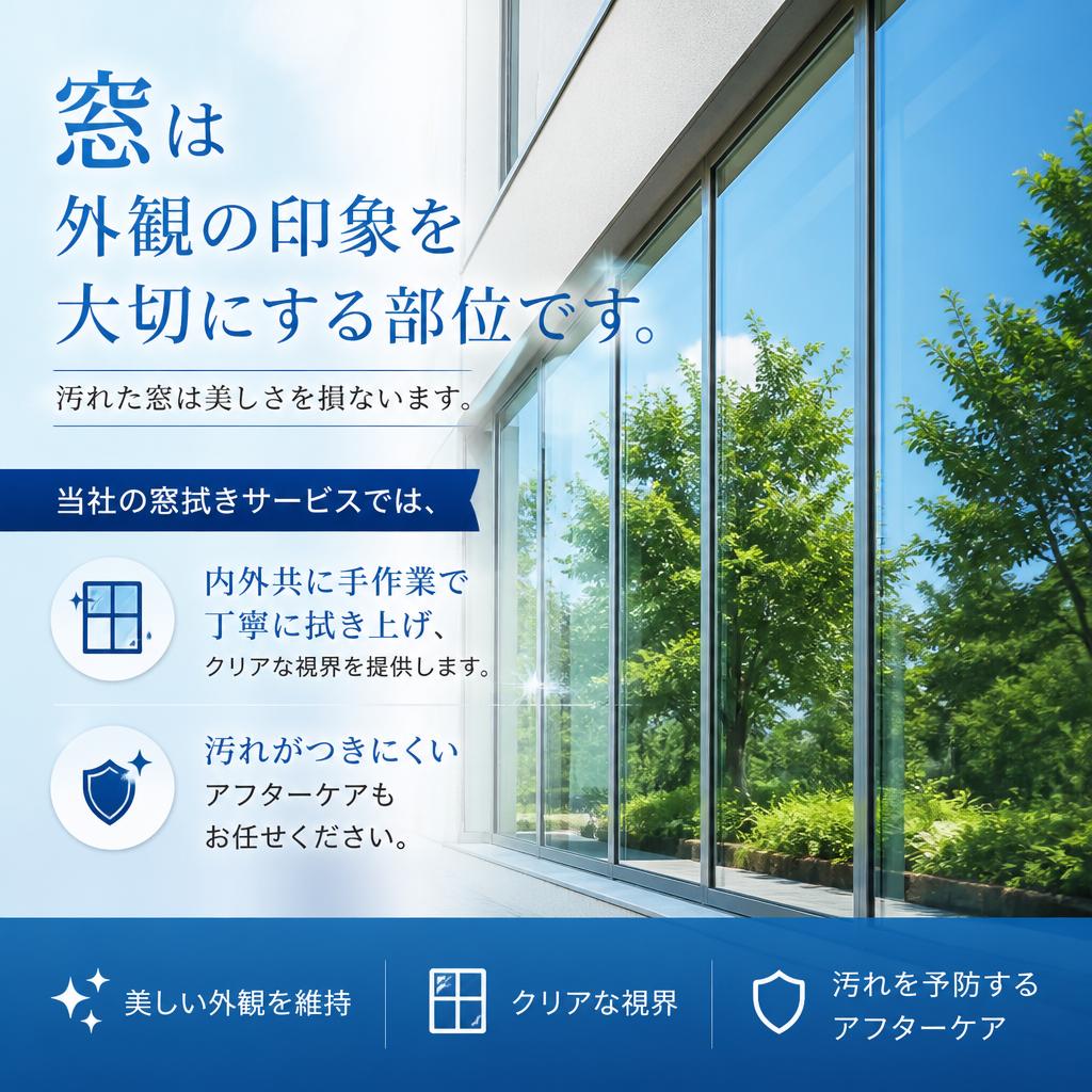 窓拭きサービスで透き通る視界