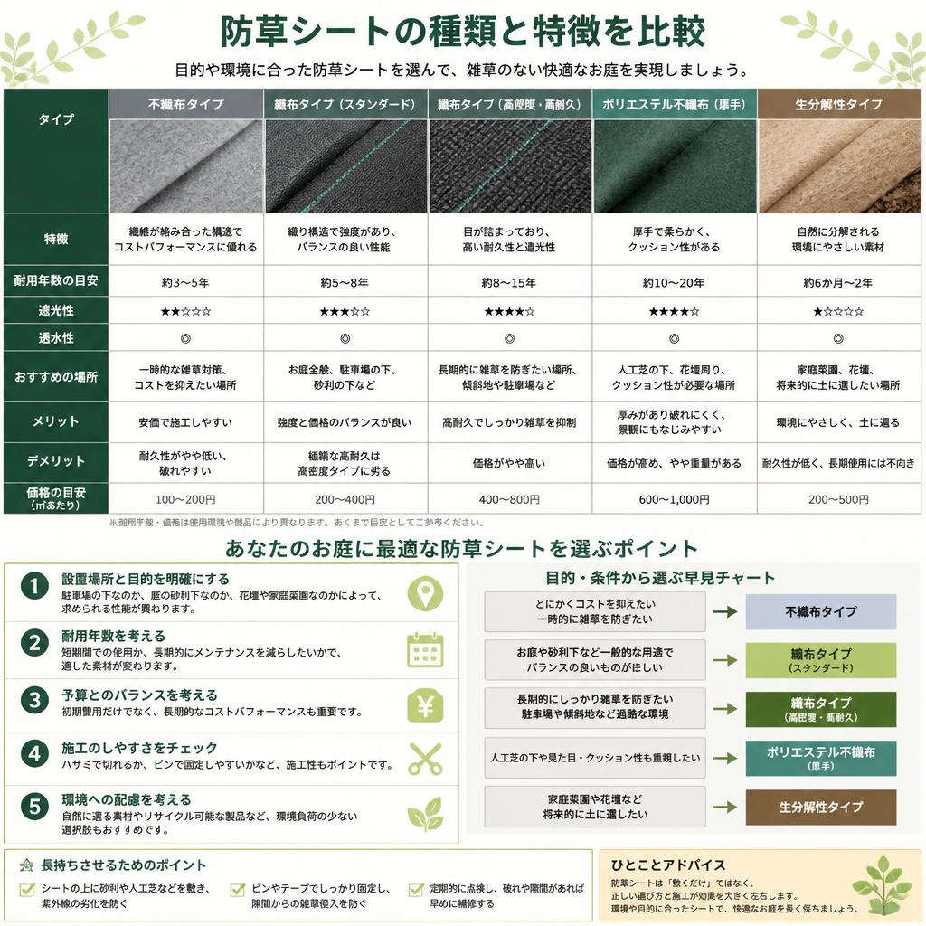 便利屋が提案する防草シートの選び方