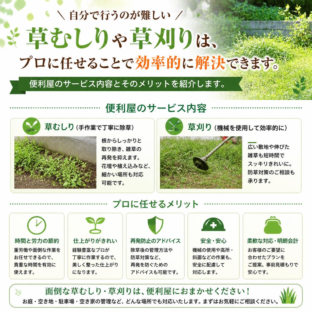プロに任せる草むしりと草刈り